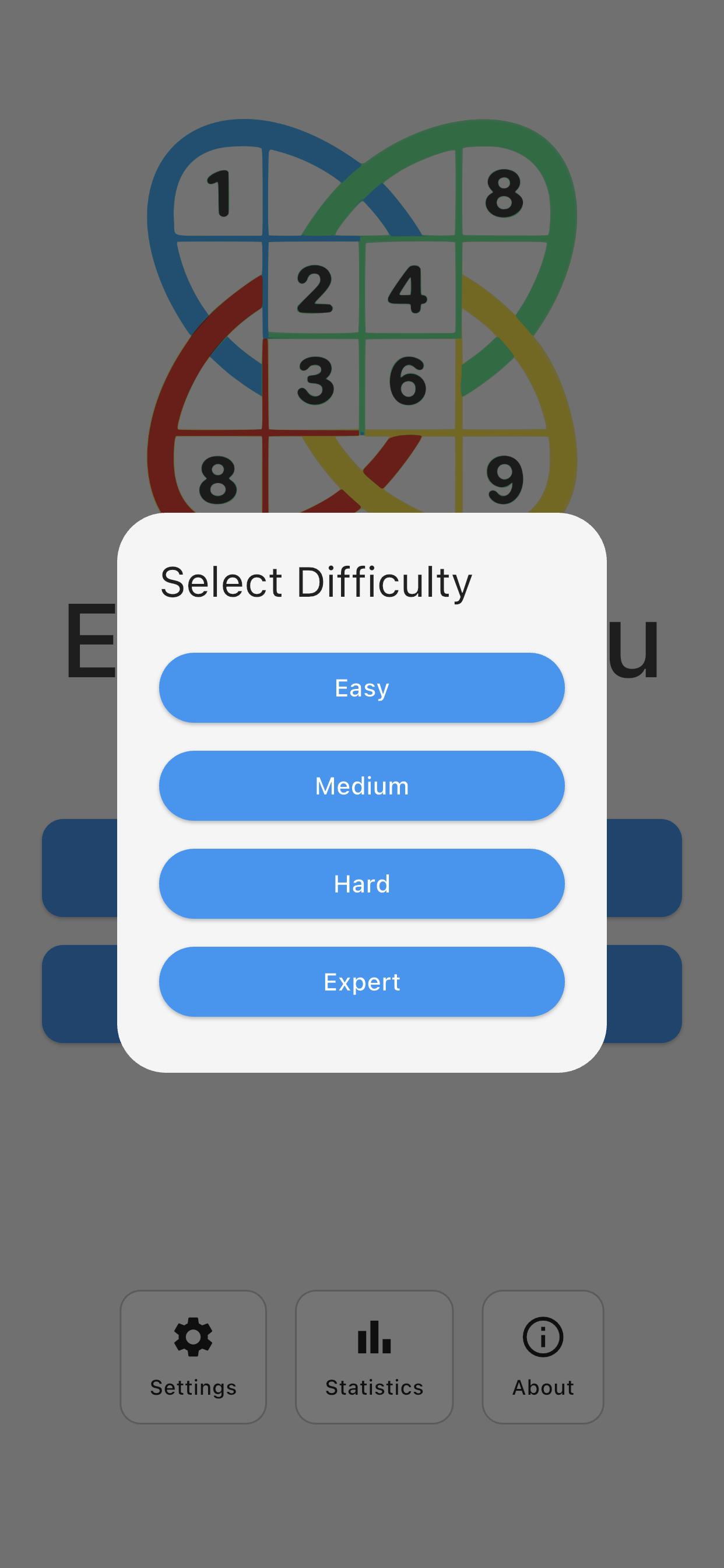 Difficulty selection dialog