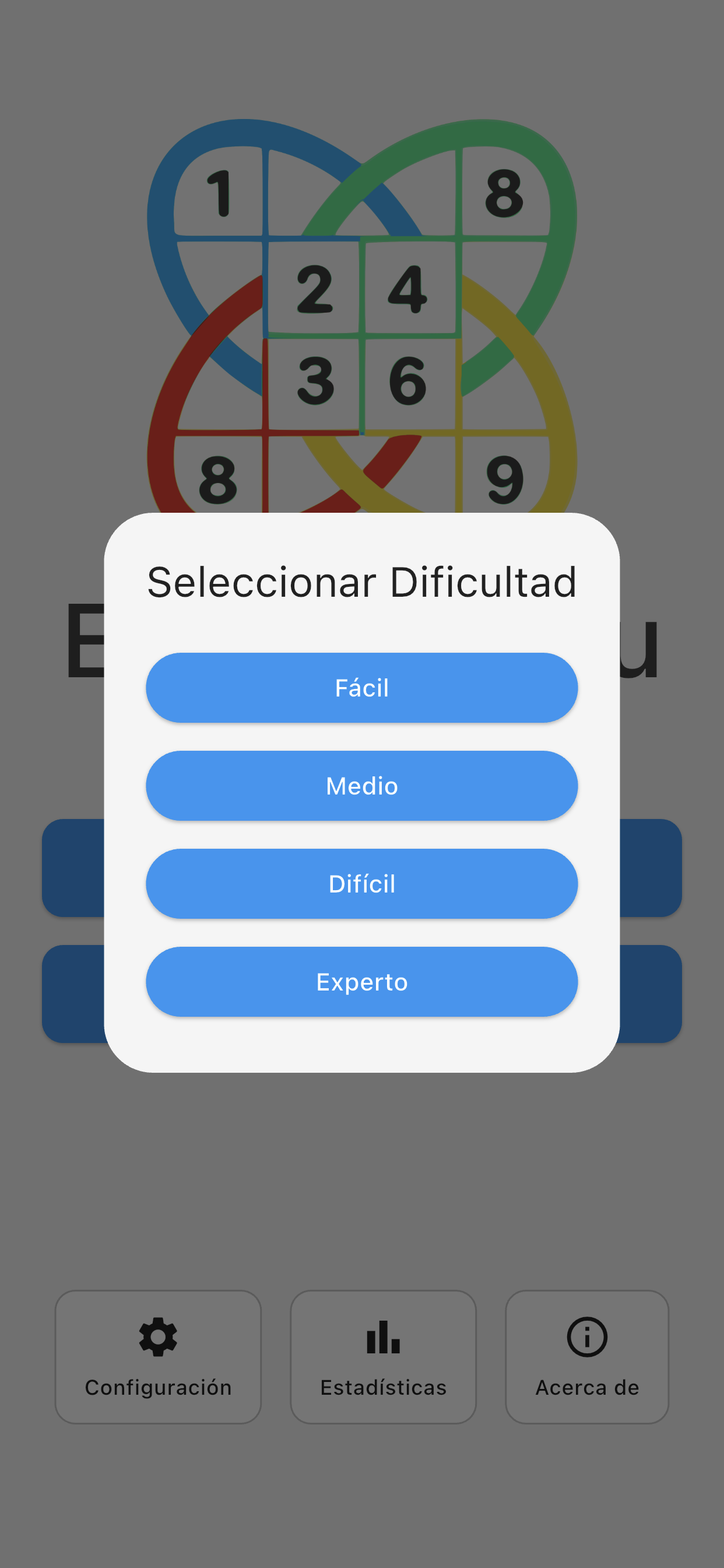 Selección de dificultad dialog