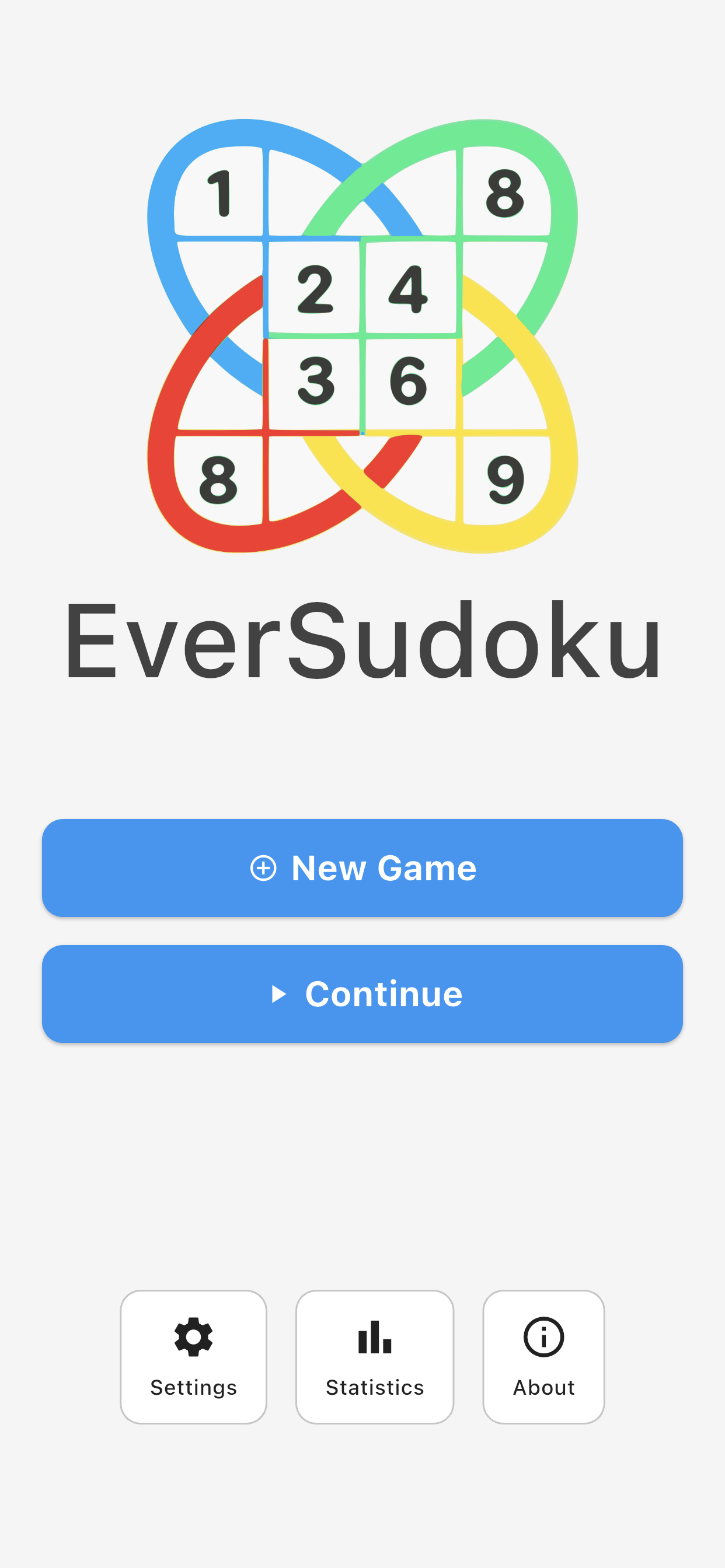 EverSudoku Home Screen