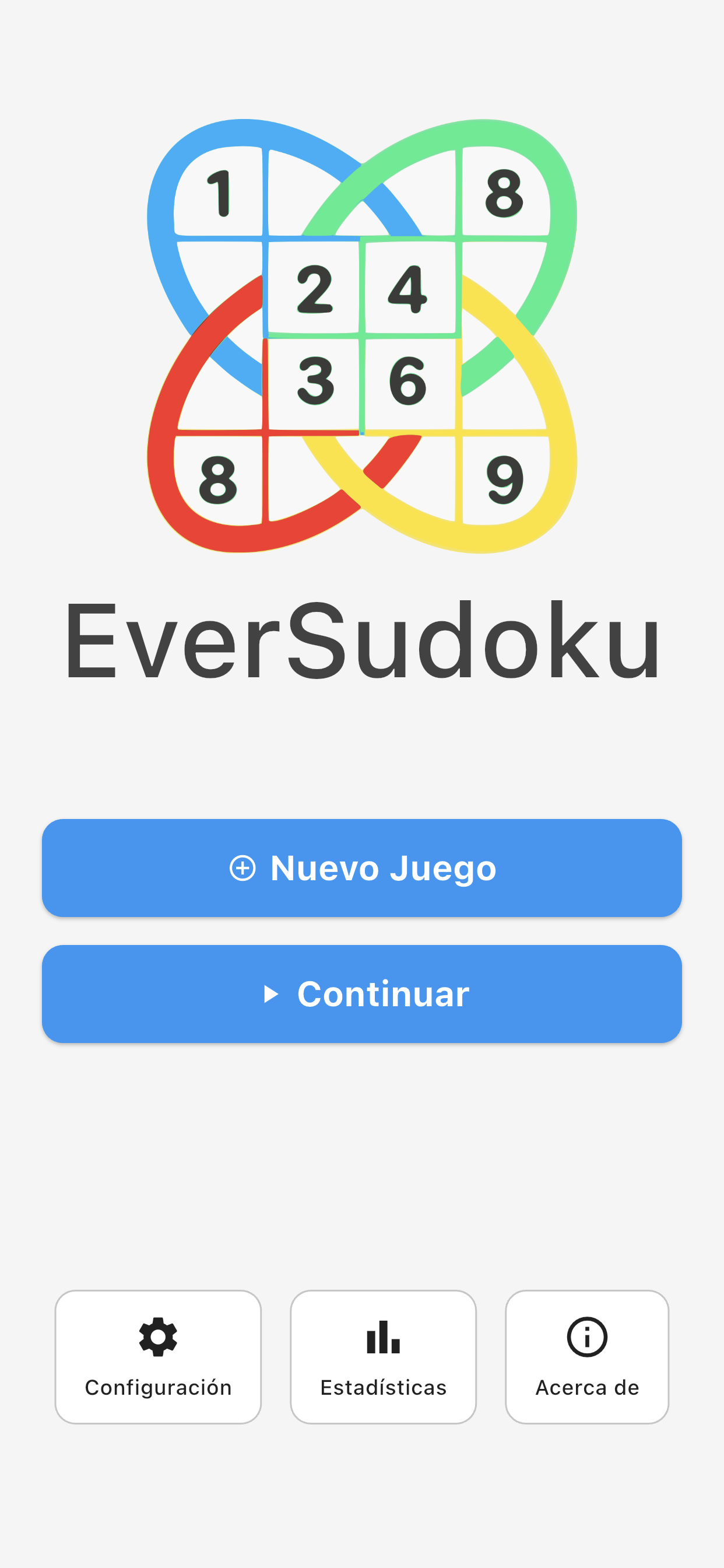 EverSudoku Home Screen
